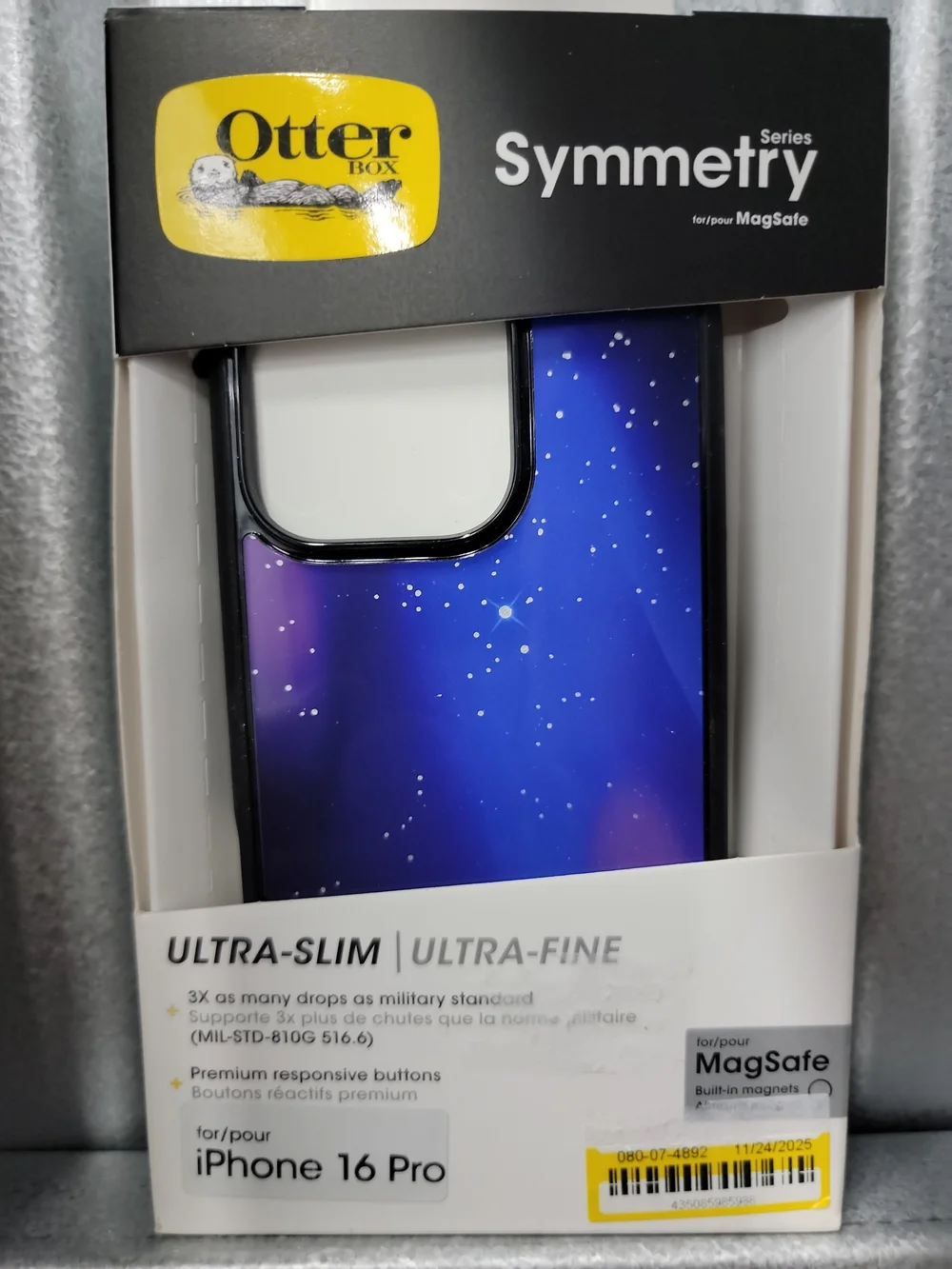 OtterBox Symmetry Series MagSafe iPhone 16 Pro Case - Blue Galaxy, Nebula Night